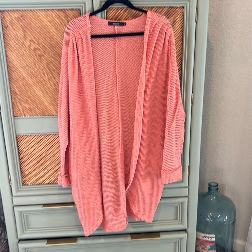 Coral slouchy cardigan